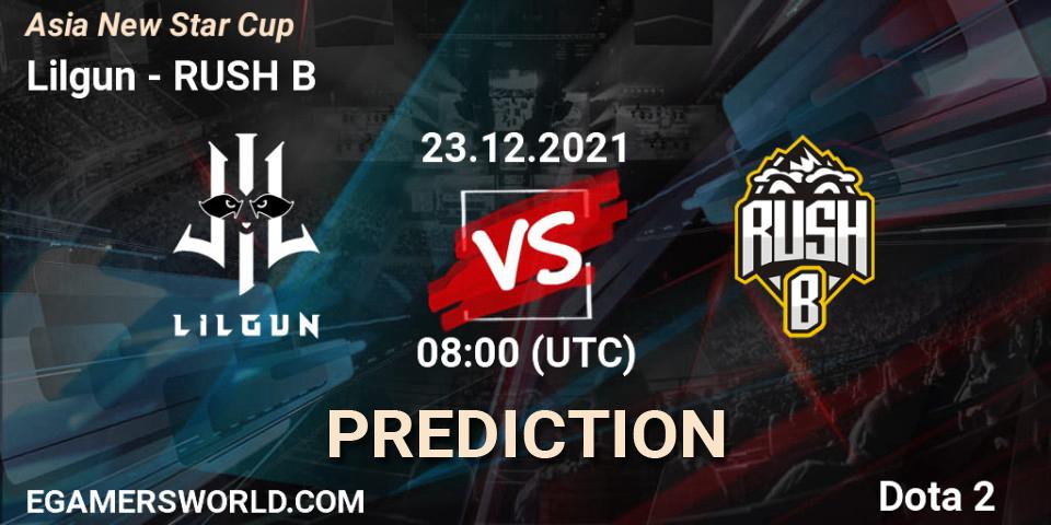 Pronósticos Lilgun - RUSH B. 23.12.2021 at 07:28. Asia New Star Cup - Dota 2