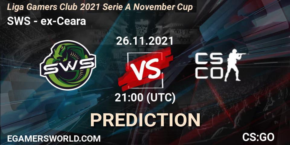 Pronósticos SWS - ex-Ceara. 26.11.2021 at 21:00. Liga Gamers Club 2021 Serie A November Cup - Counter-Strike (CS2)