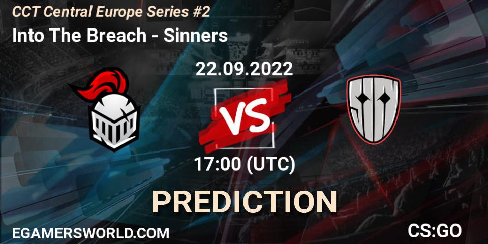 Pronósticos Into The Breach - Sinners. 22.09.2022 at 17:30. CCT Central Europe Series #2 - Counter-Strike (CS2)