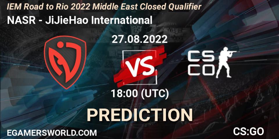 Pronósticos NASR - JiJieHao International. 27.08.2022 at 18:00. IEM Road to Rio 2022 Middle East Closed Qualifier - Counter-Strike (CS2)