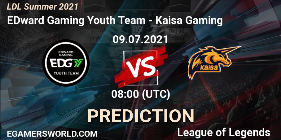 Pronósticos EDward Gaming Youth Team - Kaisa Gaming. 09.07.2021 at 08:00. LDL Summer 2021 - LoL
