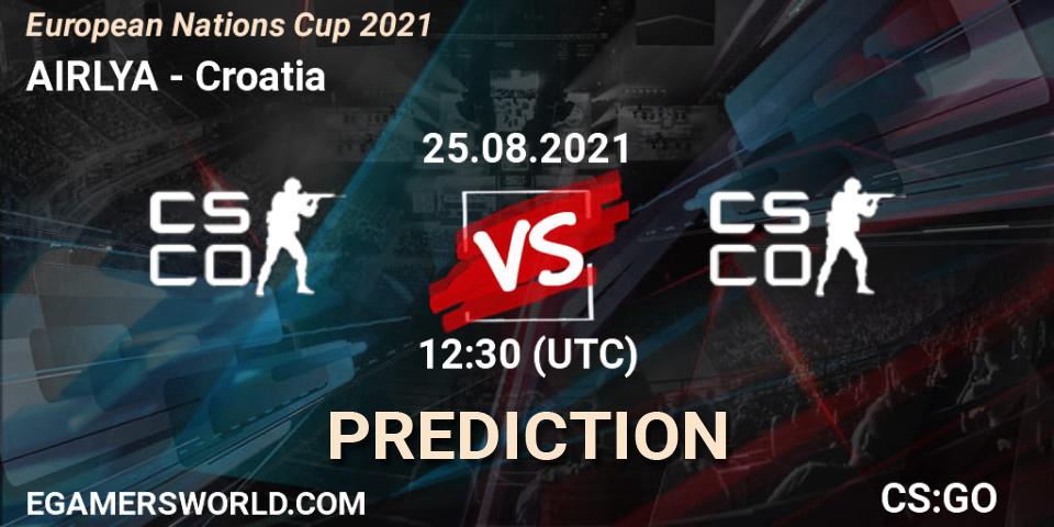 Pronósticos AIRLYA - Croatia. 25.08.2021 at 12:40. European Nations Cup 2021 - Counter-Strike (CS2)
