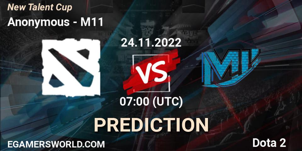 Pronósticos Anonymous - M11. 24.11.2022 at 07:00. New Talent Cup - Dota 2
