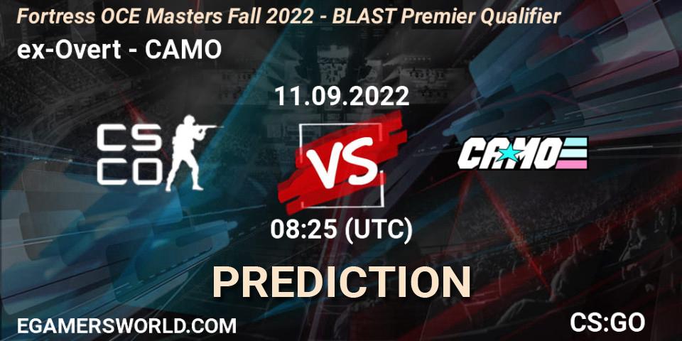 Pronósticos ex-Overt - CAMO. 11.09.2022 at 08:35. Fortress OCE Masters Fall 2022 - BLAST Premier Qualifier - Counter-Strike (CS2)