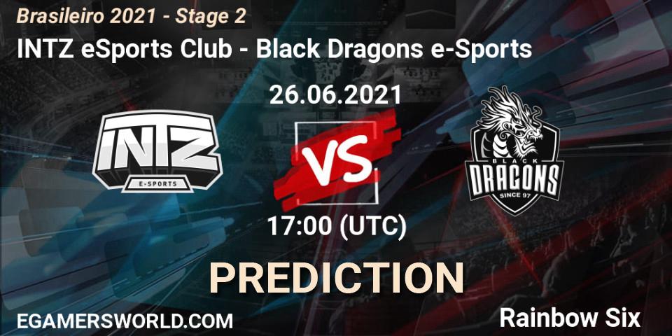 Pronósticos INTZ eSports Club - Black Dragons e-Sports. 26.06.21. Brasileirão 2021 - Stage 2 - Rainbow Six