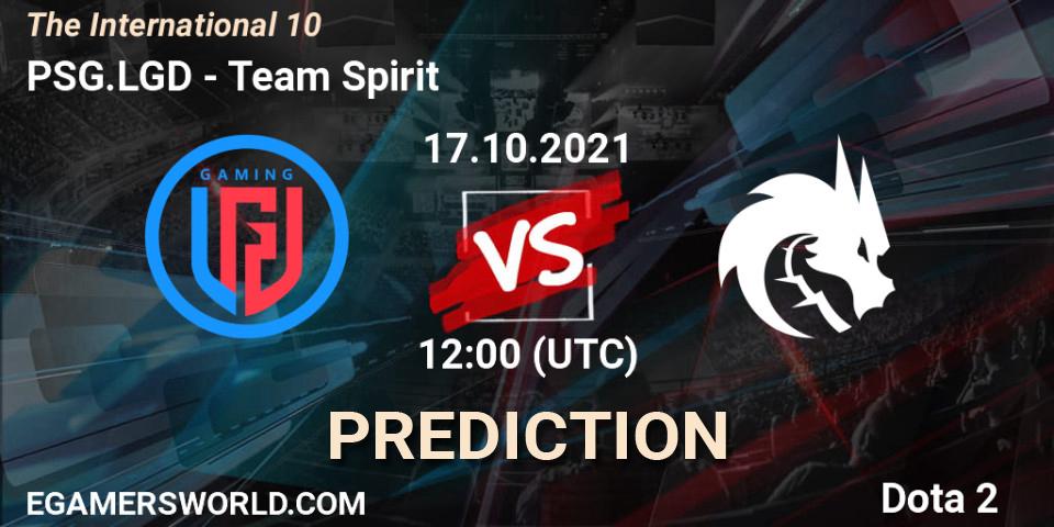 Pronósticos PSG.LGD - Team Spirit. 17.10.2021 at 12:14. The Internationa 2021 - Dota 2