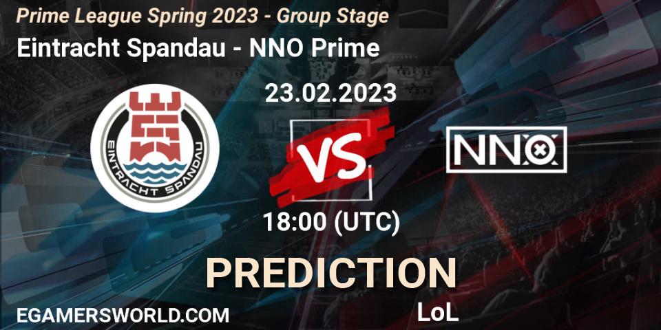 Pronósticos Eintracht Spandau - NNO Prime. 23.02.23. Prime League Spring 2023 - Group Stage - LoL