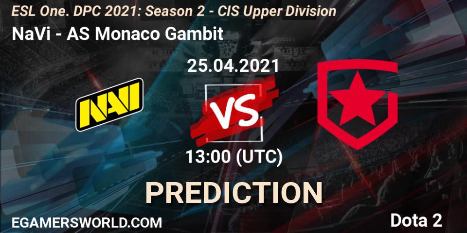 Pronósticos NaVi - AS Monaco Gambit. 25.04.21. ESL One. DPC 2021: Season 2 - CIS Upper Division - Dota 2