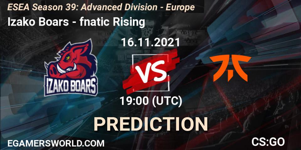 Pronósticos Izako Boars - fnatic Rising. 16.11.21. ESEA Season 39: Advanced Division - Europe - CS2 (CS:GO)