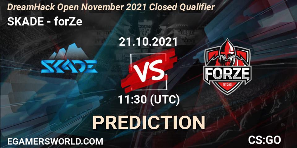 Pronósticos SKADE - forZe. 21.10.2021 at 11:30. DreamHack Open November 2021 Closed Qualifier - Counter-Strike (CS2)