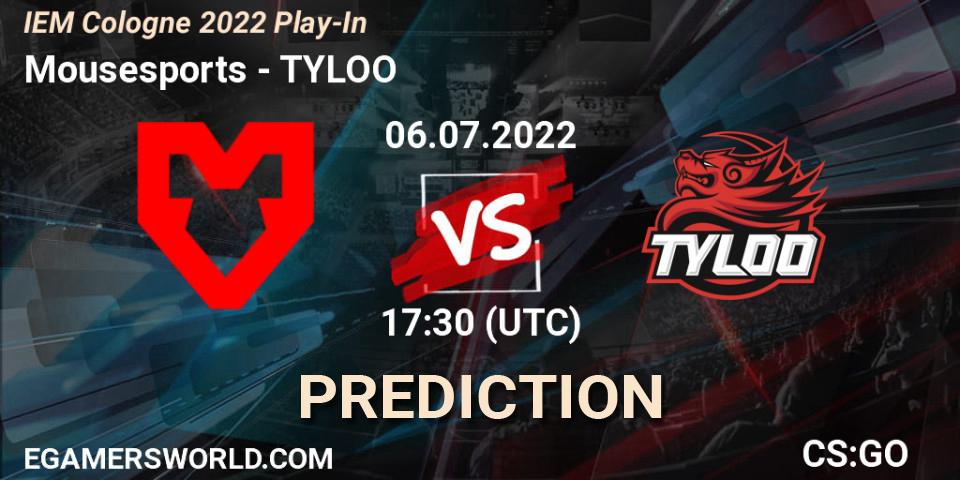 Pronósticos Mousesports - TYLOO. 06.07.22. IEM Cologne 2022 Play-In - CS2 (CS:GO)