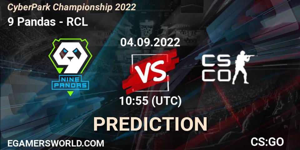 Pronósticos 9 Pandas - RCL. 03.09.2022 at 17:20. CyberPark Championship 2022 - Counter-Strike (CS2)
