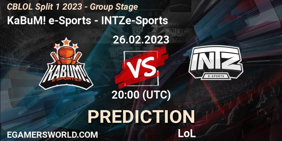 Pronósticos KaBuM! e-Sports - INTZ e-Sports. 26.02.23. CBLOL Split 1 2023 - Group Stage - LoL