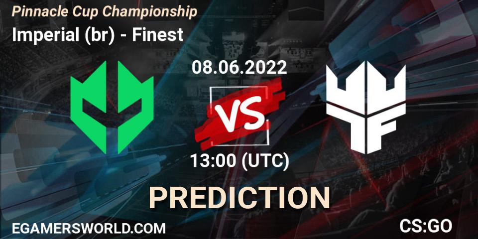 Pronósticos Imperial (br) - Finest. 08.06.2022 at 13:00. Pinnacle Cup Championship - Counter-Strike (CS2)