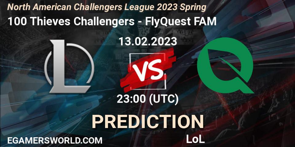 Pronósticos 100 Thieves Challengers - FlyQuest FAM. 13.02.23. NACL 2023 Spring - Group Stage - LoL