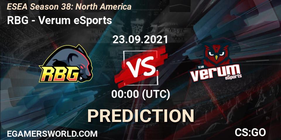 Pronósticos RBG - Verum eSports. 27.09.21. ESEA Season 38: North America - CS2 (CS:GO)