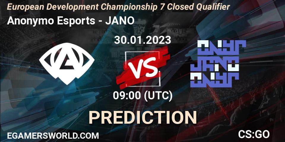 Pronósticos Anonymo Esports - JANO. 30.01.23. European Development Championship 7 Closed Qualifier - CS2 (CS:GO)