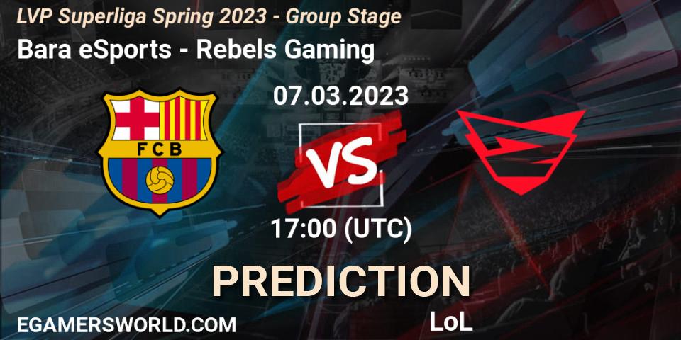 Pronósticos Barça eSports - Rebels Gaming. 07.03.23. LVP Superliga Spring 2023 - Group Stage - LoL