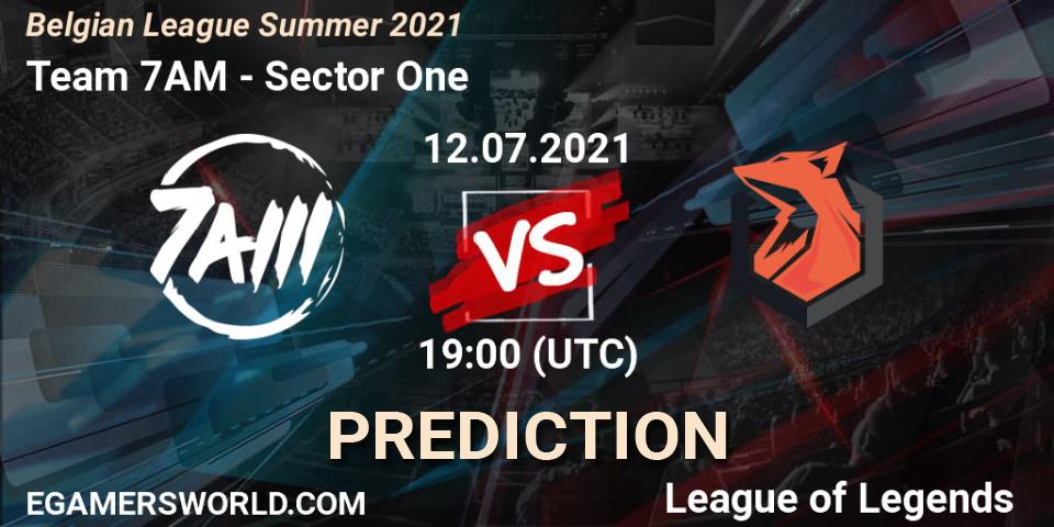 Pronósticos Team 7AM - Sector One. 14.06.2021 at 18:00. Belgian League Summer 2021 - LoL