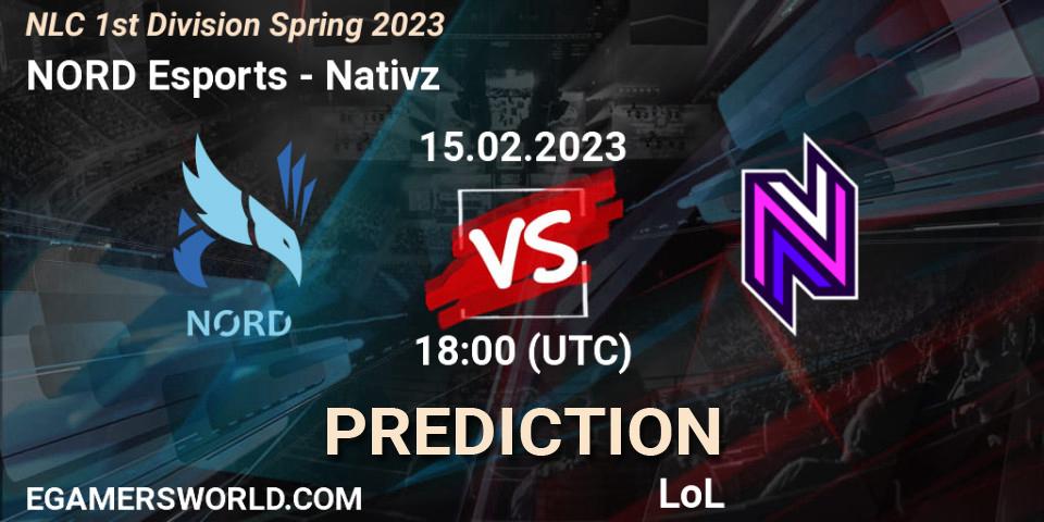 Pronósticos NORD Esports - Nativz. 15.02.23. NLC 1st Division Spring 2023 - LoL