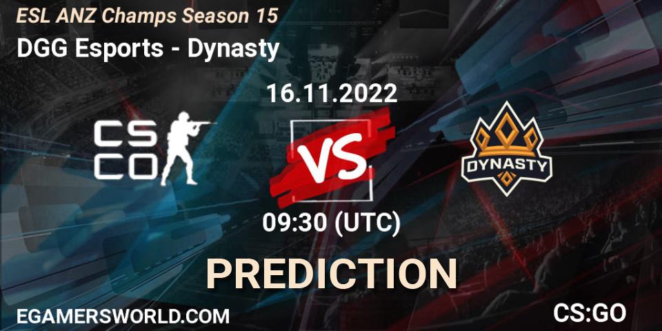 Pronósticos DGG Esports - Dynasty. 16.11.22. ESL ANZ Champs Season 15 - CS2 (CS:GO)