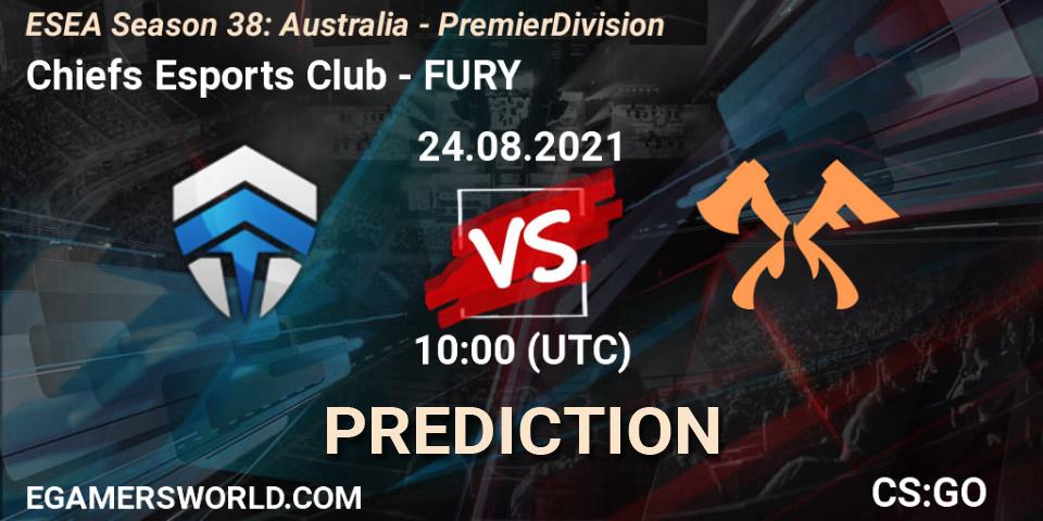 Pronósticos Chiefs Esports Club - FURY. 24.08.21. ESEA Season 38: Australia - Premier Division - CS2 (CS:GO)