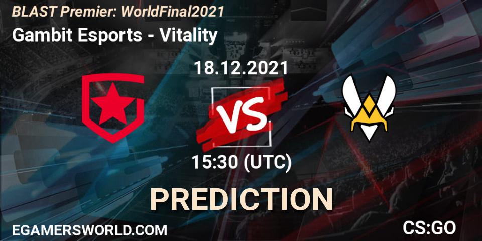 Pronósticos Gambit Esports - Vitality. 18.12.21. BLAST Premier: World Final 2021 - CS2 (CS:GO)