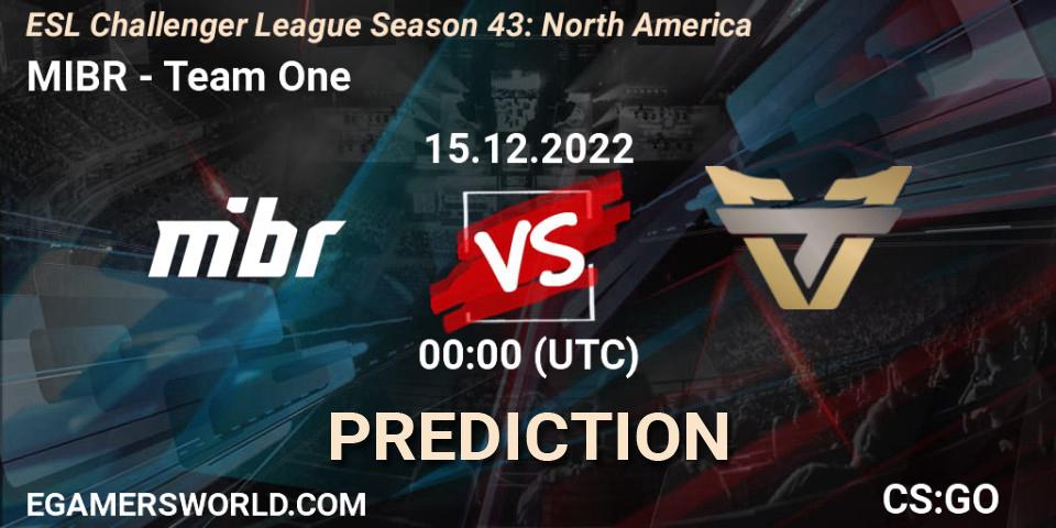Pronósticos MIBR - Team One. 15.12.22. ESL Challenger League Season 43: North America - CS2 (CS:GO)