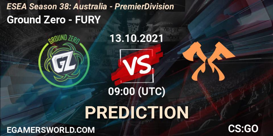 Pronósticos Ground Zero - FURY. 13.10.21. ESEA Season 38: Australia - Premier Division - CS2 (CS:GO)
