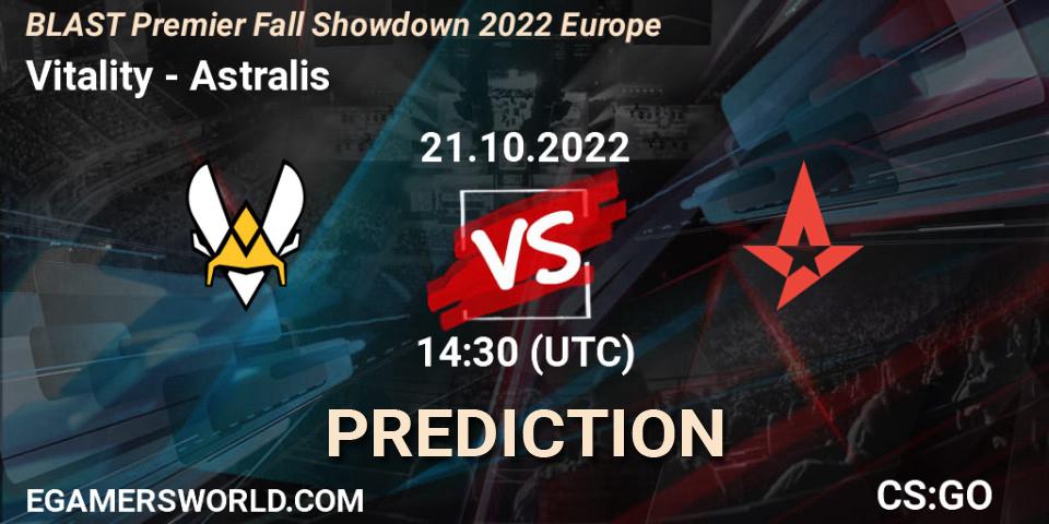 Pronósticos Vitality - Astralis. 21.10.22. BLAST Premier Fall Showdown 2022 Europe - CS2 (CS:GO)