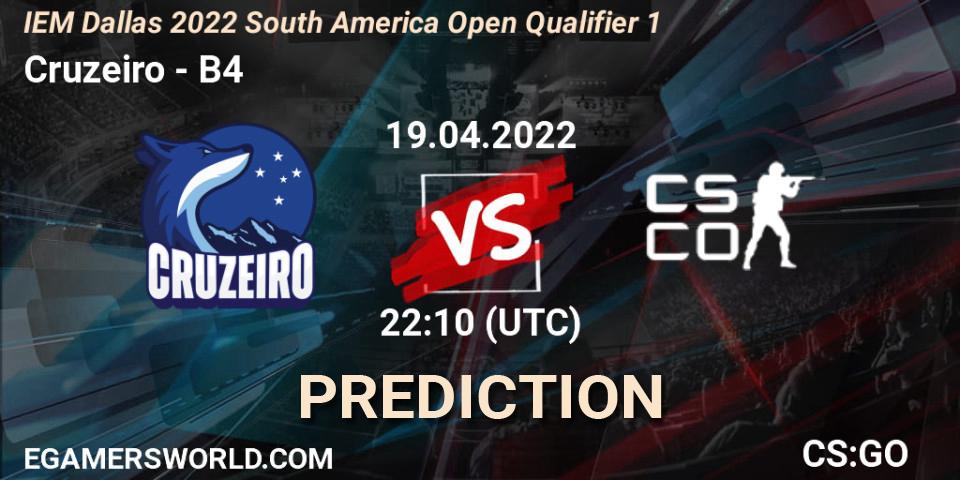 Pronósticos Cruzeiro - B4. 19.04.2022 at 22:10. IEM Dallas 2022 South America Open Qualifier 1 - Counter-Strike (CS2)