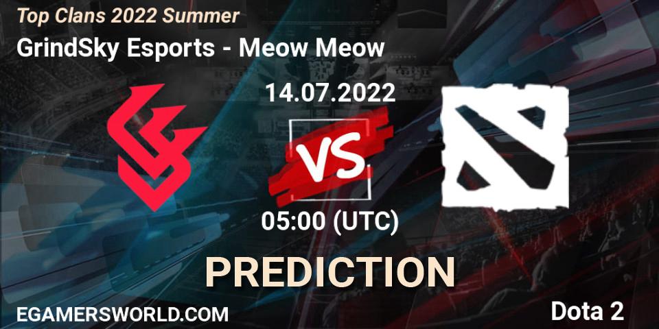Pronósticos GrindSky Esports - Meow Meow. 14.07.2022 at 05:04. Top Clans 2022 Summer - Dota 2