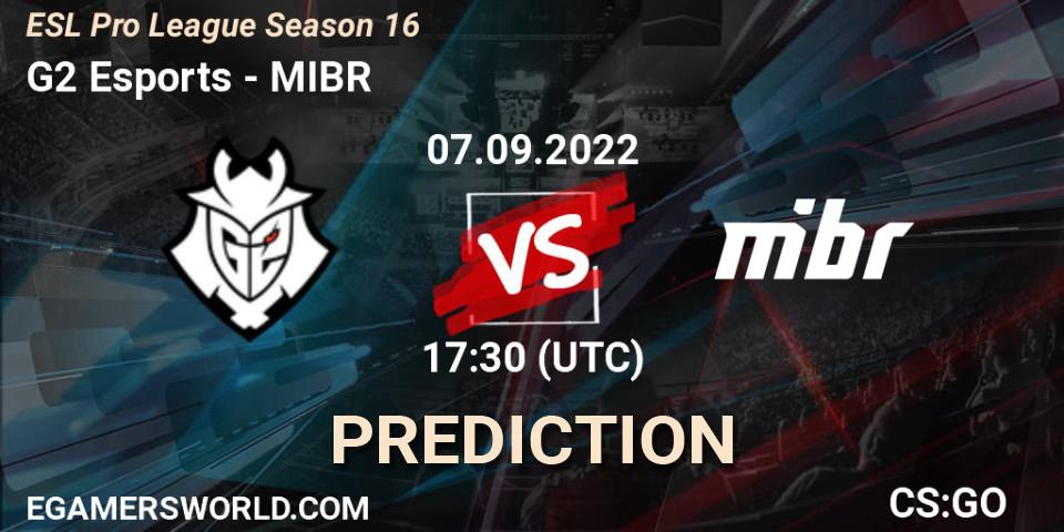 Pronósticos G2 Esports - MIBR. 07.09.22. ESL Pro League Season 16 - CS2 (CS:GO)
