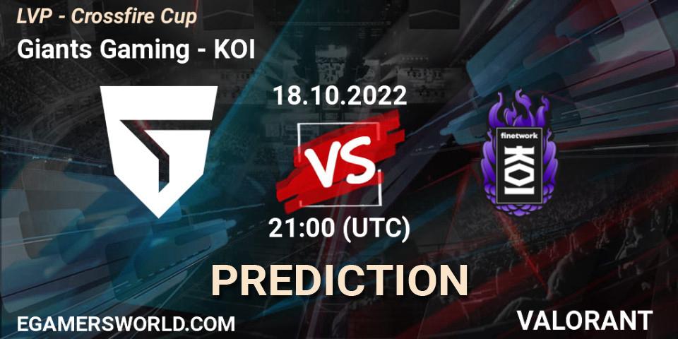 Pronósticos Giants Gaming - KOI. 26.10.22. LVP - Crossfire Cup - VALORANT