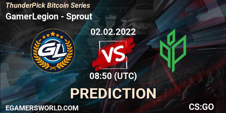 Pronósticos GamerLegion - Sprout. 02.02.2022 at 08:50. ThunderPick Bitcoin Series - Counter-Strike (CS2)