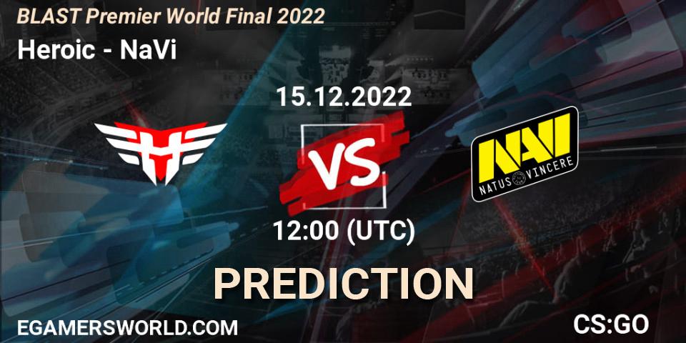 Pronósticos Heroic - NaVi. 15.12.22. BLAST Premier World Final 2022 - CS2 (CS:GO)