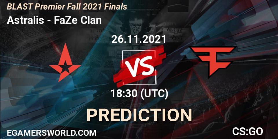 Pronósticos Astralis - FaZe Clan. 26.11.21. BLAST Premier Fall 2021 Finals - CS2 (CS:GO)