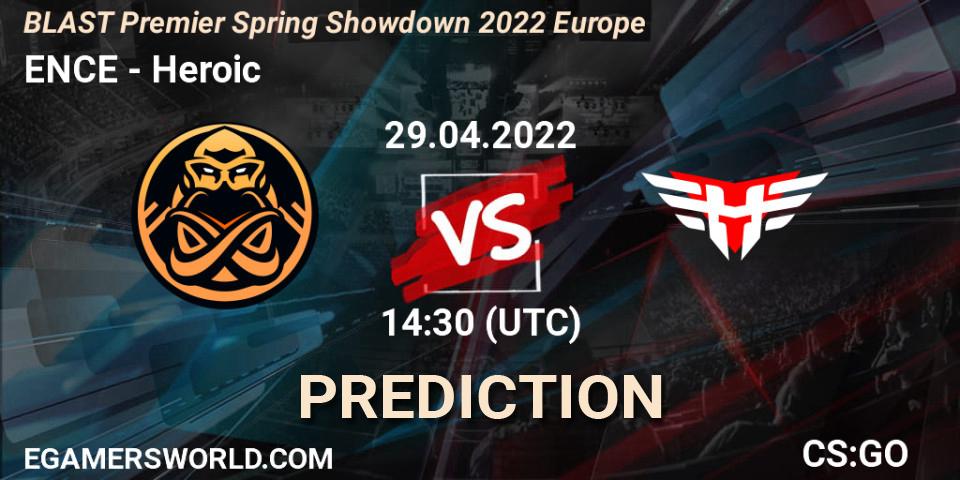 Pronósticos ENCE - Heroic. 29.04.2022 at 14:30. BLAST Premier Spring Showdown 2022 Europe - Counter-Strike (CS2)