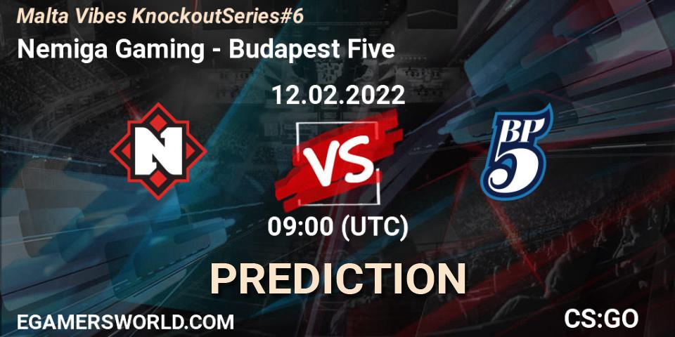 Pronósticos Nemiga Gaming - Budapest Five. 12.02.2022 at 09:00. Malta Vibes Knockout Series #6 - Counter-Strike (CS2)