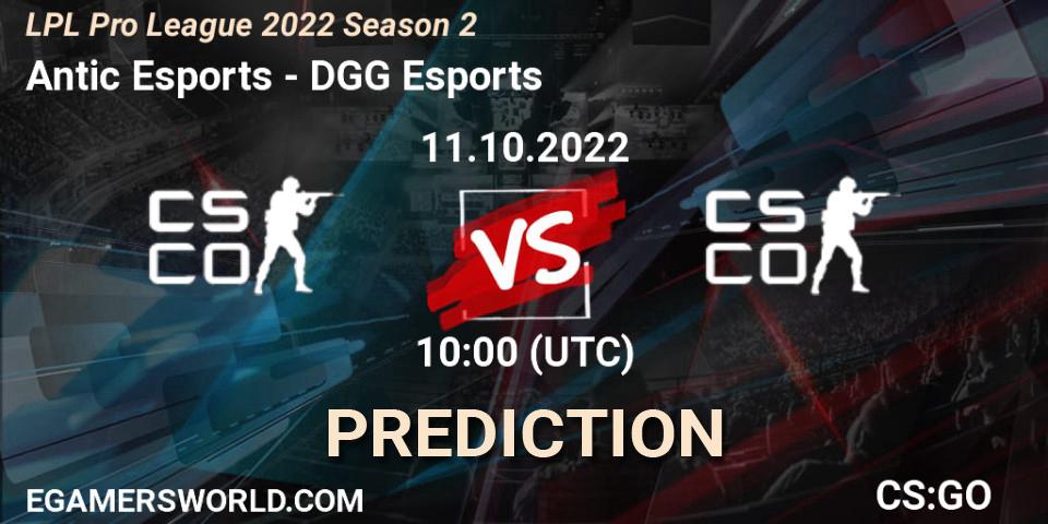 Pronósticos Antic Esports - DGG Esports. 11.10.22. LPL Pro League 2022 Season 2 - CS2 (CS:GO)