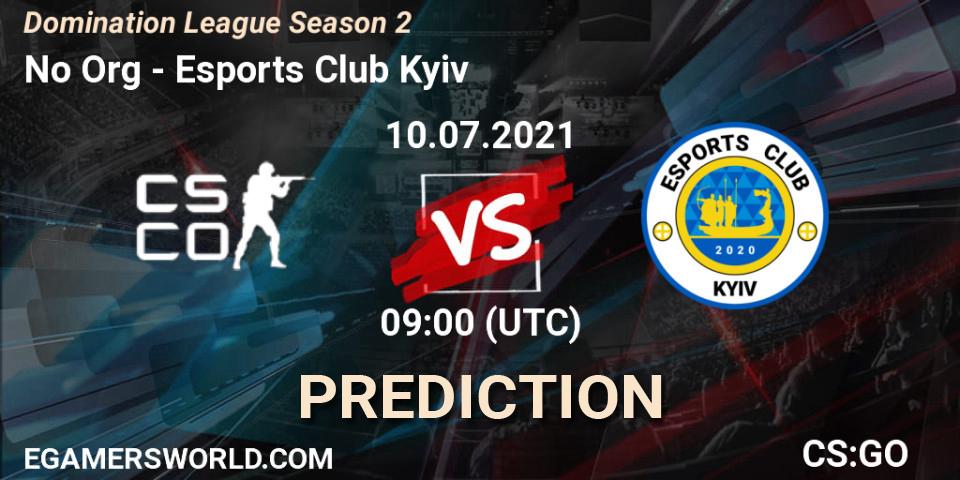 Pronósticos No Org - Esports Club Kyiv. 10.07.2021 at 09:00. Domination League Season 2 - Counter-Strike (CS2)