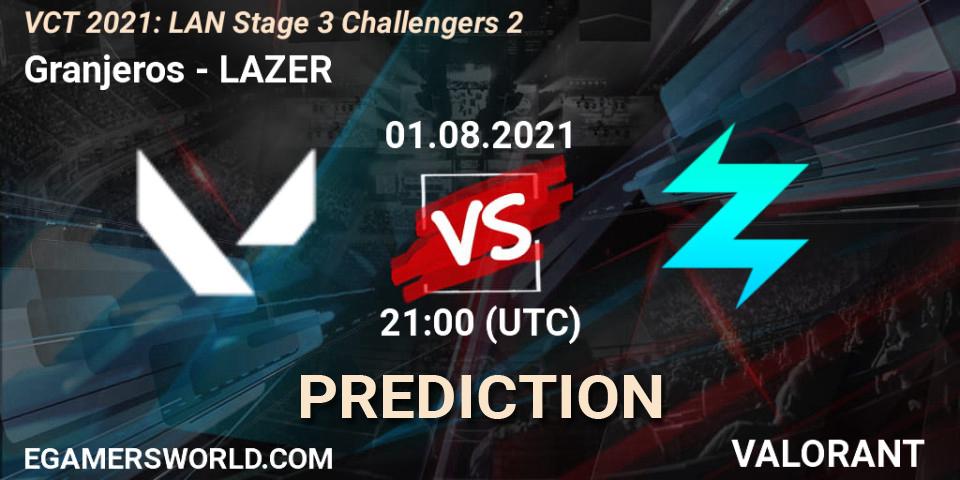 Pronósticos Granjeros - LAZER. 01.08.2021 at 21:00. VCT 2021: LAN Stage 3 Challengers 2 - VALORANT