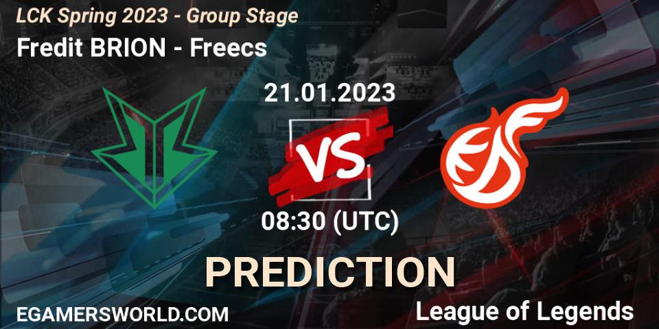 Pronósticos Fredit BRION - Freecs. 21.01.23. LCK Spring 2023 - Group Stage - LoL