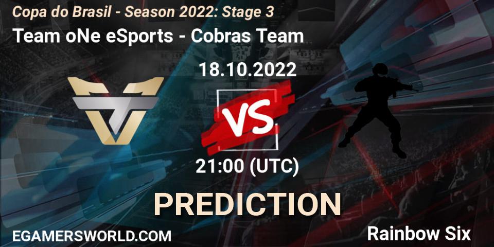 Pronósticos Team oNe eSports - Cobras Team. 18.10.22. Copa do Brasil - Season 2022: Stage 3 - Rainbow Six