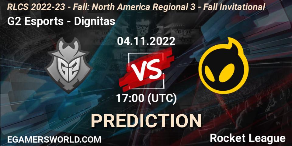 Pronósticos G2 Esports - Dignitas. 04.11.22. RLCS 2022-23 - Fall: North America Regional 3 - Fall Invitational - Rocket League