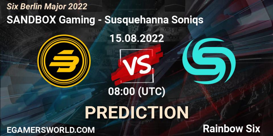 Pronósticos SANDBOX Gaming - Susquehanna Soniqs. 17.08.22. Six Berlin Major 2022 - Rainbow Six