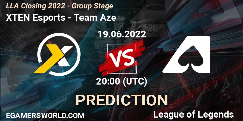 Pronósticos XTEN Esports - Team Aze. 19.06.2022 at 23:30. LLA Closing 2022 - Group Stage - LoL