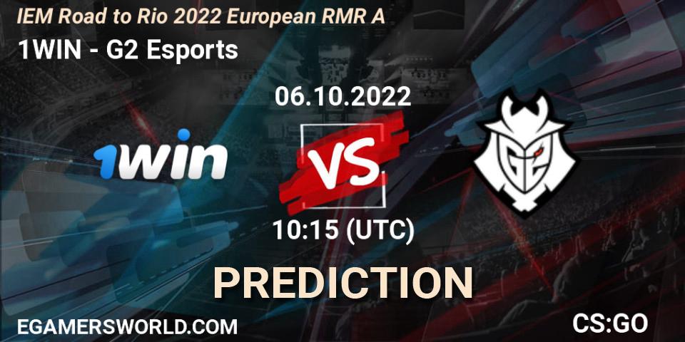 Pronósticos 1WIN - G2 Esports. 06.10.2022 at 10:15. IEM Road to Rio 2022 European RMR A - Counter-Strike (CS2)