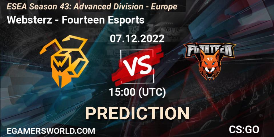 Pronósticos Websterz - Fourteen Esports. 07.12.22. ESEA Season 43: Advanced Division - Europe - CS2 (CS:GO)