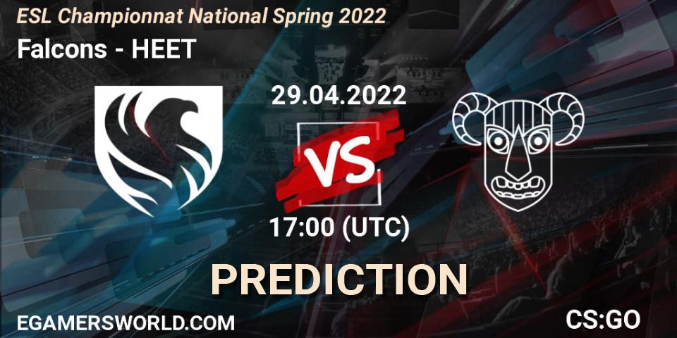 Pronósticos Falcons - HEET. 29.04.2022 at 17:00. ESL Championnat National Spring 2022 - Counter-Strike (CS2)
